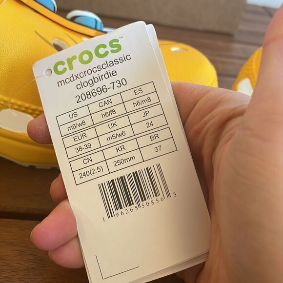 NWT McDonald’s x Crocs Birdie Classic Clog Women Size 8 Men Size 6 (208696-730) - Picture 11 of 12